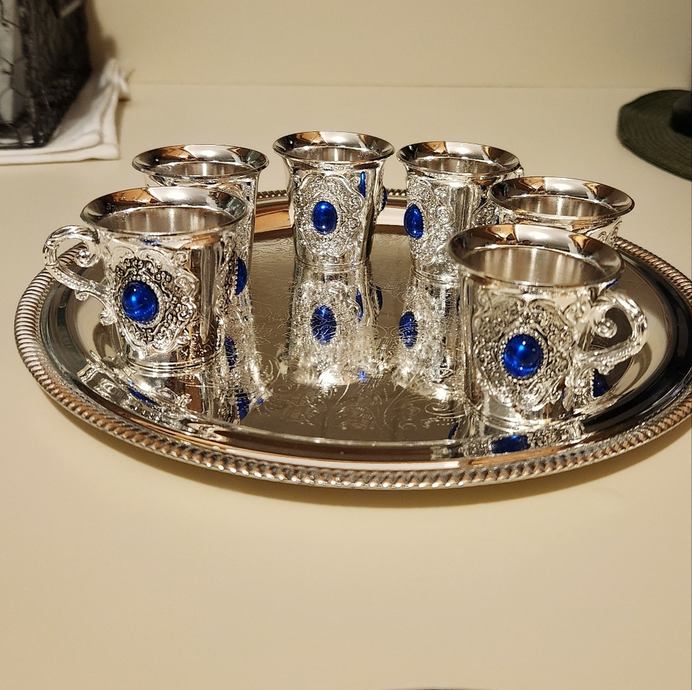 Turkish Cups and tray display set